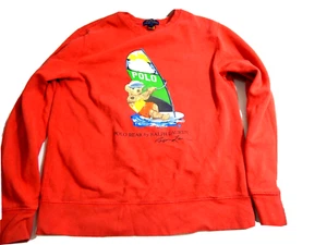 Polo Ralph Lauren Boys  L 14 16 Sweatshirt Polo Bear Windsurfing Pullover EUC - Picture 1 of 4