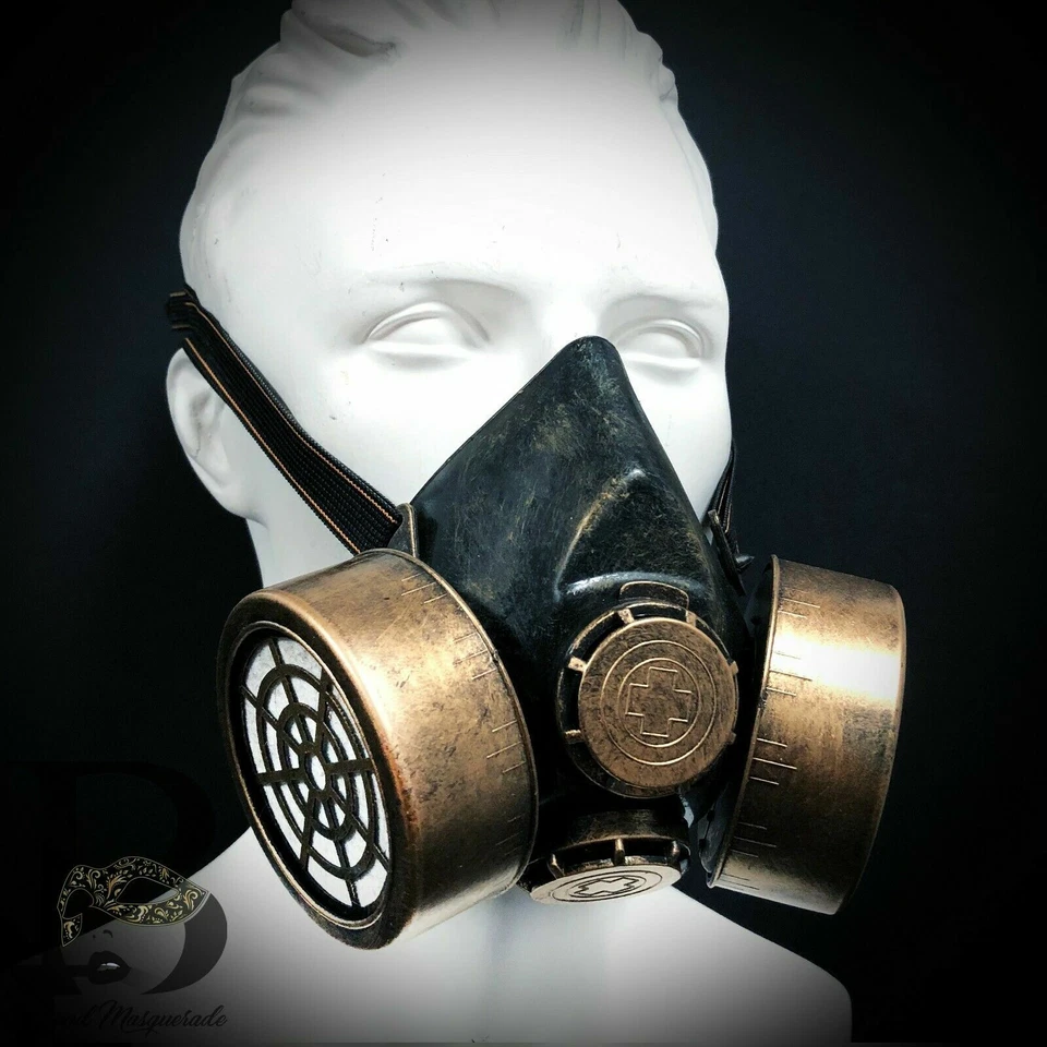 New Adult Halloween Gas Mask Cosplay Steampunk Costume Mouth Masquerade Mask - Image 1 of 2