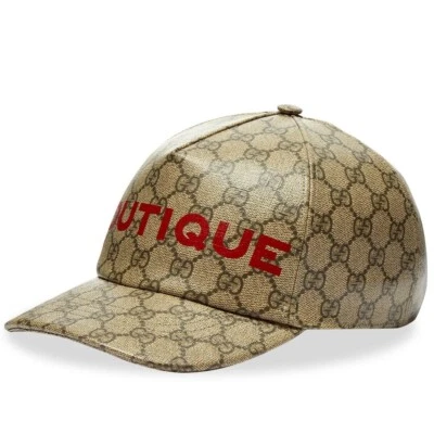 Gucci Beige Ebony GG Supreme Canvas Boutique Baseball Cap Made in Italy - Image 1 of 4