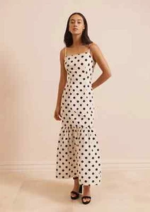 EVARAE Samara Maxi Dress in Black Polka Dot UK 6/8/10/12/14/16 - Tag - Picture 1 of 5