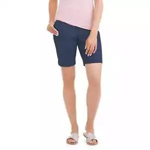 RealSize Chino Short Women's Size XL Blue Pull-On Straight Leg Cotton Stretch - Picture 1 of 5