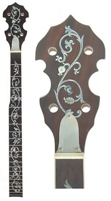 5 String 22 fret Banjo Neck Maple MOP & Abalone Inlaid NBN561-565 - Image 1 of 3