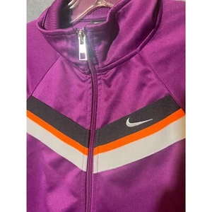 NIKE Girls Youth Purple Striped Heavyweight Full Zip Up Sweatshirt (XL) - Picture 1 of 12