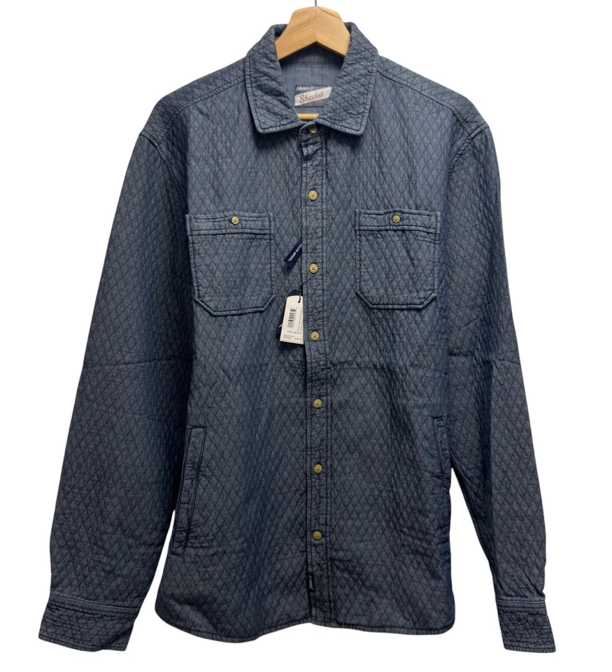 johnnie-O Men's Haskell Indigo Dyed Shirt Jacket JMSJ1020 Indigo Size M