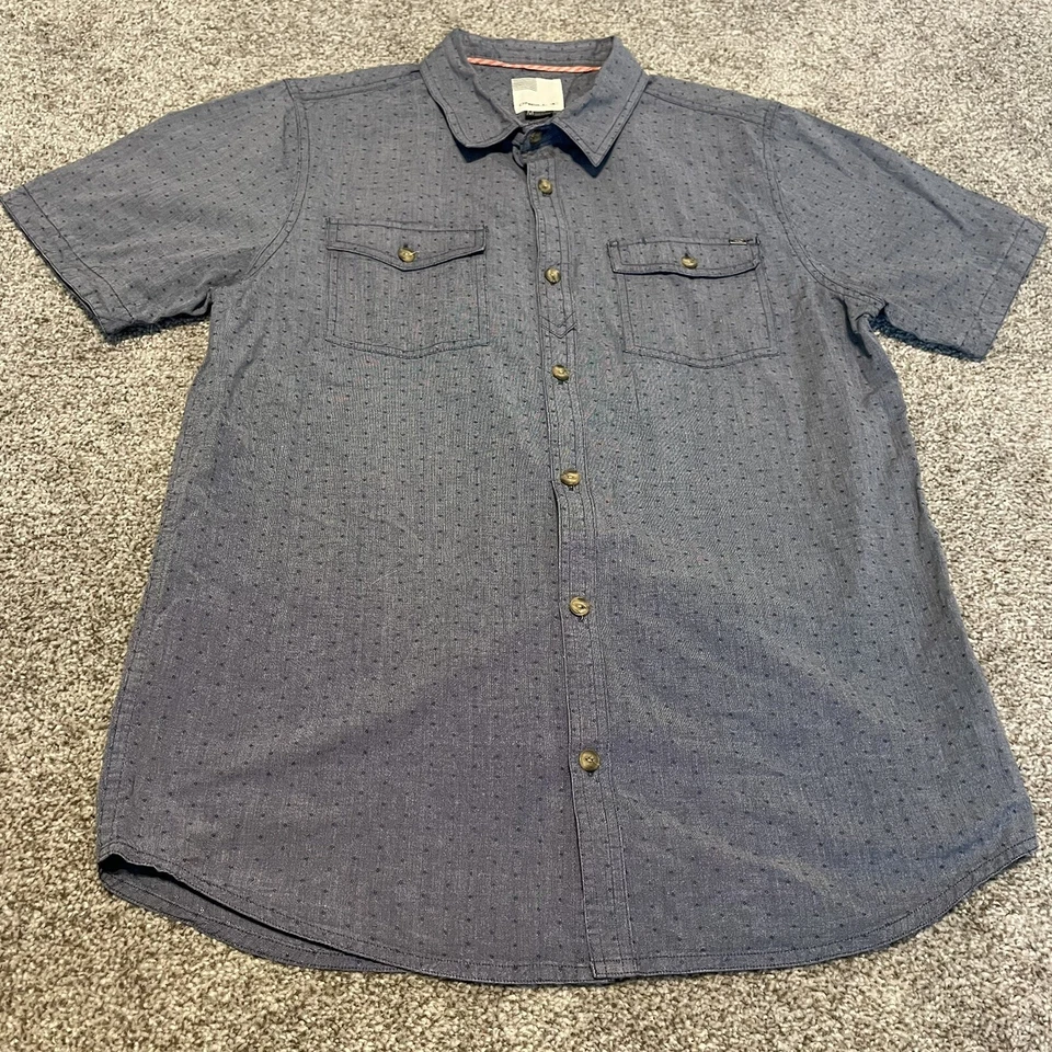 Camisa O'Neill Manga Corta Doble Bolsillo Abotonada Denim Cambray Hombres Talla Med   Foto 1 de 4