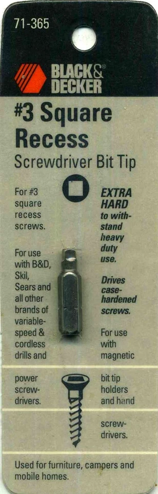 #3 SQUARE RECESS BIT TIP - Image 1 of 1