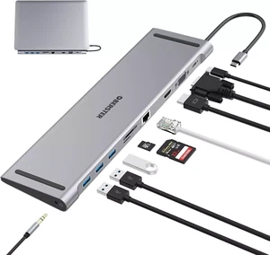 Docking Station USB C HUB for MacBook M1, OBERSTER 10 in 1 USB C Hub Dual Monito - Photo 1/7