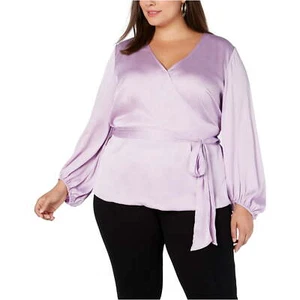 I-N-C Women's Belted Blouson-Sleeve Wrap Blouse - Size & Color Options Available - Picture 1 of 1