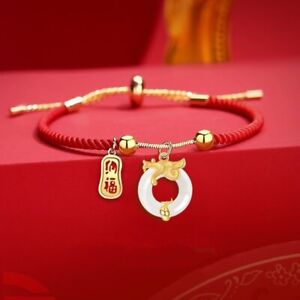 Chinese Style Dragon Braided Attract Wealth Lucky Bracelet Bangle Women Jewelry