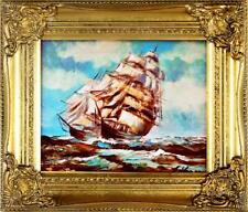 Gemälde Ölbild Bild Ölbilder Rahmen Bilder Seefahrt Schiffe Meer Ölgemälde 02017