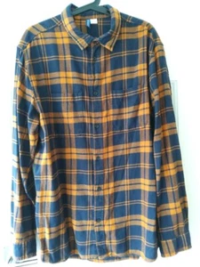 H&M Divided, Uk Large, Flannel Shirt, Navy & Terrocotta, Long Sleeved - Picture 1 of 6