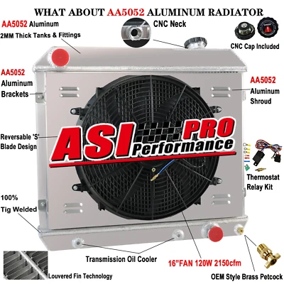 #284  3 Row Radiator Shroud Fan For 1963-1966 Chevy C/K Pickup Truck C10/C20/C30 - Image 1 of 4