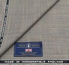 Luxury Super 100s Pure Wool Fabric, Beige & Red Check 2.20 mtr By Bower Roebuck
