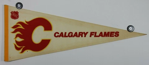 Vintage 80s Calgary Flames 30x12 Pennant Cover