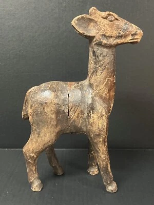 CARVED WOOD PAPER MACHE MOLD/SCULPTURE OF DEER  #T126 - Image 1 of 4