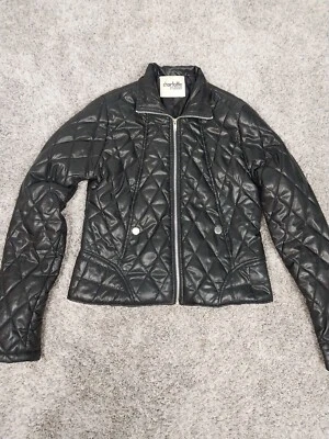 Chaqueta acolchada negra Charlotte Russe para mujer talla pequeña cremallera completa usada en excelente estado envío rápido Foto 1 de 4