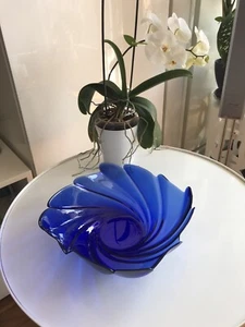 Seltene Vintage Arcoroc Obstvase Saphir Blau  - Bild 1 von 11