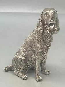 Sterling Silver Retriever Model - Sitting - Full English Hallmark - Picture 1 of 5