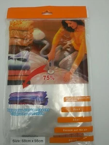 Vacuum Storage Bag Extra Large Clear Plastic Heavy Duty 68cm x 98cm for Home - Picture 1 of 6