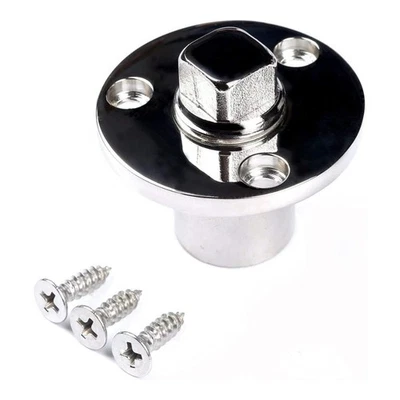 1 Pcs Marine Boat Garboard Drain Plug, Stainless Steel Bilge Plug Kit W/Screws - Image 1 of 2