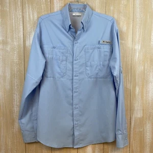 Columbia PFG Omni-Shade Mens Shirt Sz S Vented Long Sleeve Light Blue - Picture 1 of 9