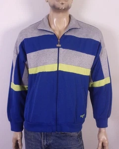 vintage 80s Spalding ReTrO Neon Day Glo Track Jacket Full Zip Sweatshirt SZ L - Picture 1 of 5