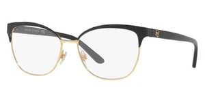 New Ralph Lauren Women Cat-Eye Eyeglasses RL5099 9003 Shiny Black on Gold 52mm - Picture 1 of 5