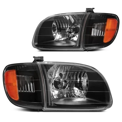Headlights Black Corner Lamp For 00-04 Toyota Tundra Regular/Access Cab Sequoia - Image 1 of 4