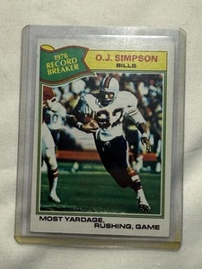 ๐1977 Topps1976 Record Breaker OJ Simpson Most Yardage Rushing Game #453 - Foto 1 di 5