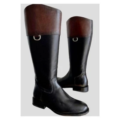 NEW Frye Women Two Toned D-Ring Hand Finished Leather Riding Boots 5.5 - Image 1 of 4