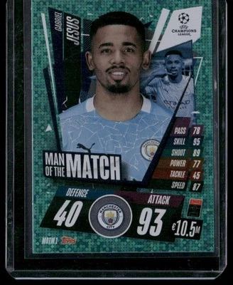 2021 MAN OF THE MATCH GABRIEL JESUS MANCHESTER CITY FC #MOTM 1 - Image 1 of 2