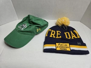 2 Sombreros De Colección Notre Dame Under Armour Gorro Lucha Irlandesa Gorra Ajustable - Imagen 1 de 10