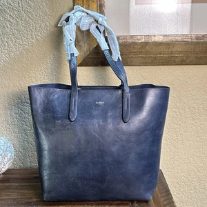Botkier Highline Tote Navy Leather 16"x12"x5" NWT + Unopened Dust Bag – $198 - Picture 1 of 16