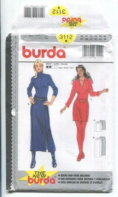 Burda 3112 Misses' Skirts SZ 10-20 UNCUT - Image 1 of 3