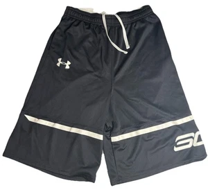 Under Armour Youth-LG Shorts Heat Gear Black With White Logo Active Wear/GymGear - Picture 1 of 17