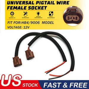 Extension Wire Pigtail Female U 9006XS HB4A Two Harness Head Light Bulb Socket - Bild 1 von 9
