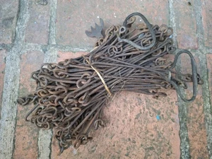 Gebrauchte Vintage vergangene Farm Land Mess-Vermessungskette KOSTENLOSER VERSAND Messinggriffe - Bild 1 von 3