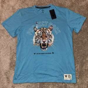Under Armour Project Rock Shirt Uomo XL Blu Tiger Stay Hungry Maglietta Manica Corta - Foto 1 di 6