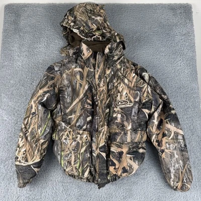 Drake Waterfowl Youth Size 10 3-In-1 Mossy Oak Camo Jacket Fleece Lined Hunting - Image 1 of 4