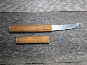 MID 1900'S TAKAHASHI JAPANESE 8" TANTO KNIFE 3.25" BLADE SCABBARD WOOD STAINLESS - Picture 1 of 9