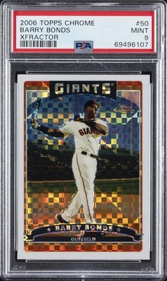 2006 TOPPS CHROME XFRACTOR #50 BARRY BONDS PSA 9 - Image 1 of 2