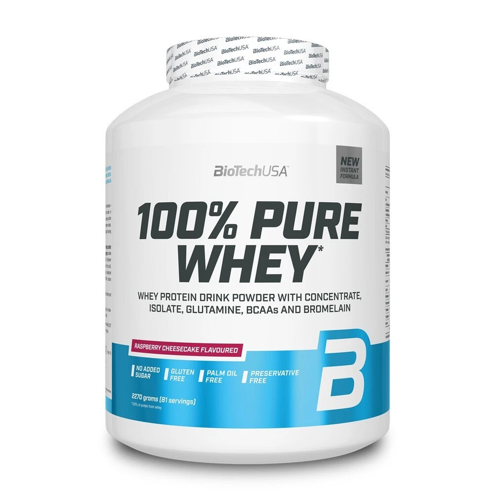 BioTech USA 100% Pure Whey Protein 2270g BCAAs Muskelaufbau (28,59€/kg)