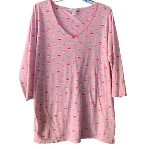 Charter Club Intimates Nightgown Nightshirt Women XL Pink Pullover Cotton - Picture 1 of 7