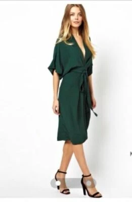 Asos Vestido midi con cinturón obi S - Imagen 1 de 4