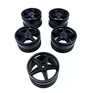 HSP 1/10th 12mm Hex Black 5 Spoke Wheels - OZRC KM - Picture 1 of 3