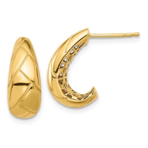 Pendientes de aro J oro amarillo macizo 14k - Imagen 1 de 5
