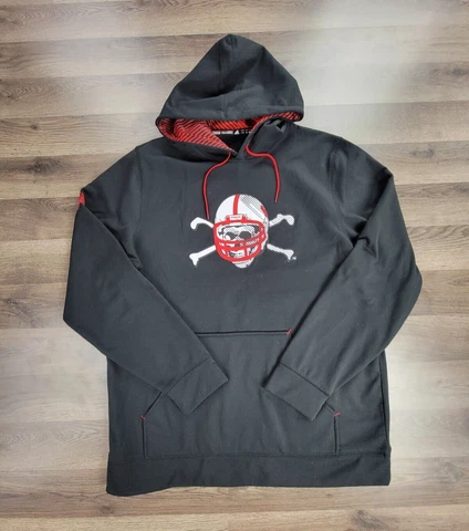Adidas Hoodie Nebraska Huskers Game Mode Climawarm Pullover Men XL Black NCAA Cover