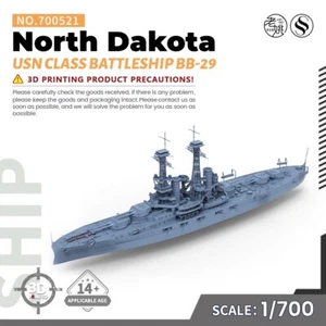 SSMODEL 700521 1/700 Military Model Kit USN North Dakota Class Battleship BB-29