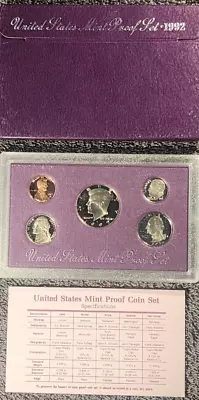 1992 Clad Proof Set U.S. Mint Original Government Packaging OGP COA - Image 1 of 4