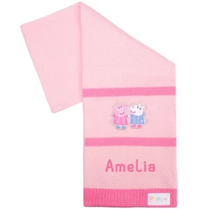 Peppa Pig Mädchen personalisierter Schal Winter Wollschal weich und warm bestickt - Bild 1 von 7